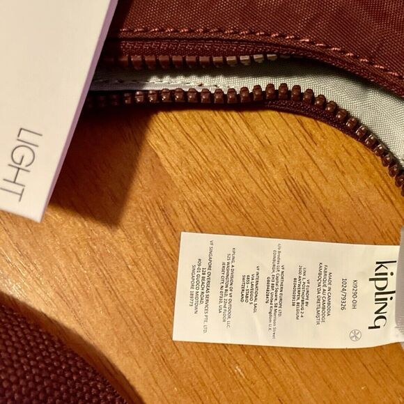 Kipling Isidora Shoulder Bag KI9290 Intense Maroon Monkey Keychain Cognac $109 - Picture 7 of 12